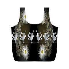 Daisy Bird  Full Print Recycle Bags (m)  by Nexatart