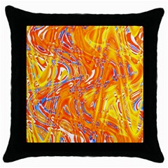 Crazy Patterns In Yellow Throw Pillow Case (black)