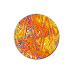 Crazy Patterns In Yellow Rubber Round Coaster (4 pack)  Front