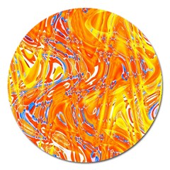 Crazy Patterns In Yellow Magnet 5  (round) by Nexatart