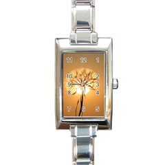 Dandelion Sun Dew Water Plants Rectangle Italian Charm Watch by Nexatart