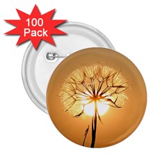 Dandelion Sun Dew Water Plants 2 25  Buttons (100 Pack)  by Nexatart