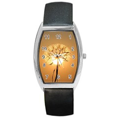 Dandelion Sun Dew Water Plants Barrel Style Metal Watch by Nexatart