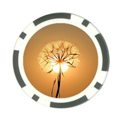 Dandelion Sun Dew Water Plants Poker Chip Card Guard by Nexatart