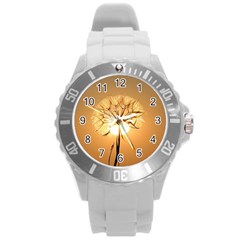 Dandelion Sun Dew Water Plants Round Plastic Sport Watch (l) by Nexatart