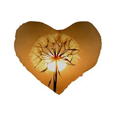 Dandelion Sun Dew Water Plants Standard 16  Premium Heart Shape Cushions by Nexatart