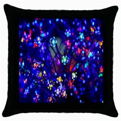 Decorative Flower Shaped Led Lights Throw Pillow Case (Black)