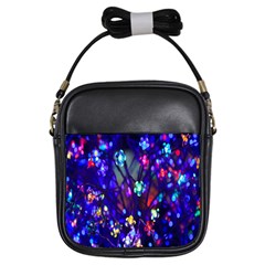 Decorative Flower Shaped Led Lights Girls Sling Bags