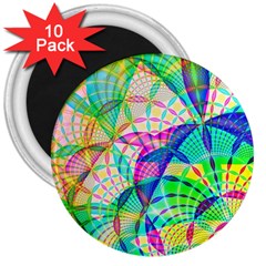 Design Background Concept Fractal 3  Magnets (10 Pack)  by Nexatart