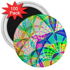 Design Background Concept Fractal 3  Magnets (100 Pack) by Nexatart