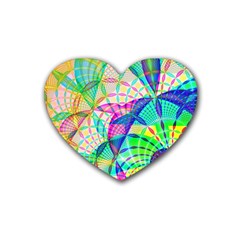 Design Background Concept Fractal Rubber Coaster (heart)  by Nexatart