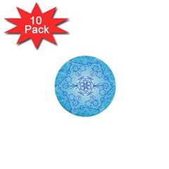 Design Winter Snowflake Decoration 1  Mini Buttons (10 Pack)  by Nexatart