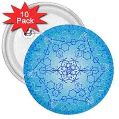 Design Winter Snowflake Decoration 3  Buttons (10 Pack)  by Nexatart