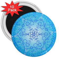 Design Winter Snowflake Decoration 3  Magnets (10 Pack)  by Nexatart