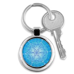 Design Winter Snowflake Decoration Key Chains (round)  by Nexatart