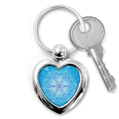 Design Winter Snowflake Decoration Key Chains (heart)  by Nexatart