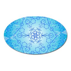 Design Winter Snowflake Decoration Oval Magnet by Nexatart