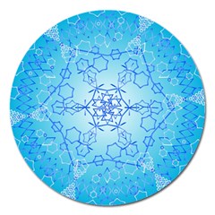 Design Winter Snowflake Decoration Magnet 5  (round) by Nexatart