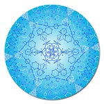 Design Winter Snowflake Decoration Magnet 5  (Round) Front