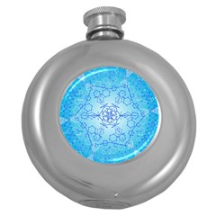 Design Winter Snowflake Decoration Round Hip Flask (5 Oz) by Nexatart