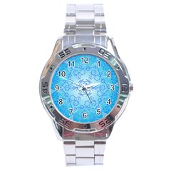 Design Winter Snowflake Decoration Stainless Steel Analogue Watch by Nexatart