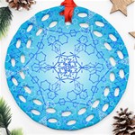 Design Winter Snowflake Decoration Ornament (Round Filigree) Front