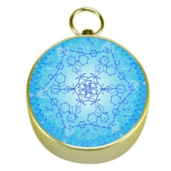 Design Winter Snowflake Decoration Gold Compasses by Nexatart