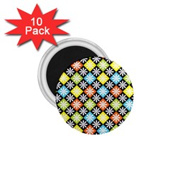 Diamonds Argyle Pattern 1 75  Magnets (10 Pack) 