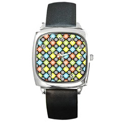 Diamonds Argyle Pattern Square Metal Watch by Nexatart