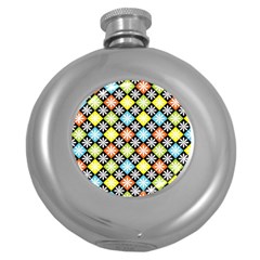 Diamonds Argyle Pattern Round Hip Flask (5 Oz)