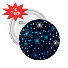 Digitally Created Snowflake Pattern 2 25  Buttons (10 Pack)  by Nexatart