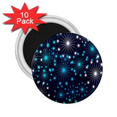 Digitally Created Snowflake Pattern 2 25  Magnets (10 Pack)  by Nexatart