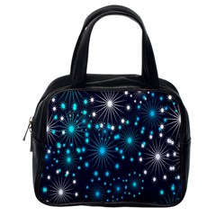 Digitally Created Snowflake Pattern Classic Handbags (one Side) by Nexatart