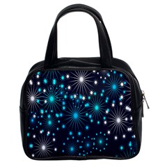 Digitally Created Snowflake Pattern Classic Handbags (2 Sides) by Nexatart