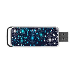 Digitally Created Snowflake Pattern Portable Usb Flash (one Side) by Nexatart