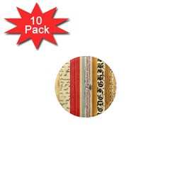 Digitally Created Collage Pattern Made Up Of Patterned Stripes 1  Mini Magnet (10 Pack) 