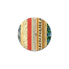 Digitally Created Collage Pattern Made Up Of Patterned Stripes Golf Ball Marker (10 Pack)