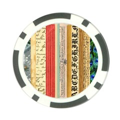 Digitally Created Collage Pattern Made Up Of Patterned Stripes Poker Chip Card Guard by Nexatart