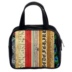 Digitally Created Collage Pattern Made Up Of Patterned Stripes Classic Handbags (2 Sides) by Nexatart