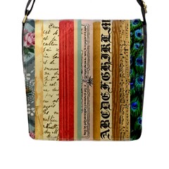 Digitally Created Collage Pattern Made Up Of Patterned Stripes Flap Messenger Bag (l)  by Nexatart