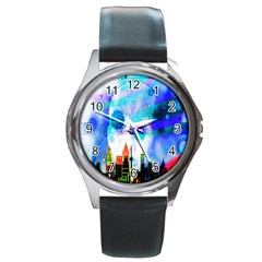 Dirty Dirt Spot Man Doll View Round Metal Watch by Nexatart