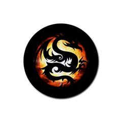 Dragon Fire Monster Creature Rubber Round Coaster (4 Pack)  by Nexatart