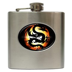 Dragon Fire Monster Creature Hip Flask (6 Oz) by Nexatart