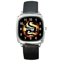 Dragon Fire Monster Creature Square Metal Watch by Nexatart