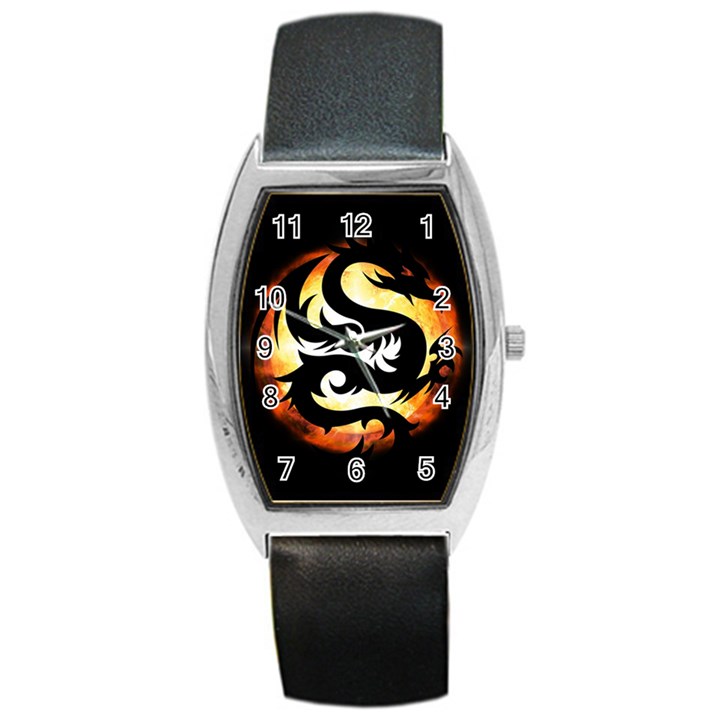 Dragon Fire Monster Creature Barrel Style Metal Watch