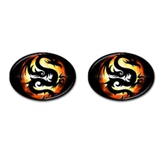 Dragon Fire Monster Creature Cufflinks (oval) by Nexatart