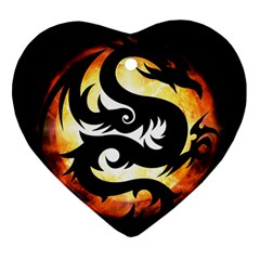 Dragon Fire Monster Creature Heart Ornament (two Sides)