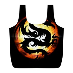 Dragon Fire Monster Creature Full Print Recycle Bags (l)  by Nexatart