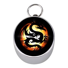 Dragon Fire Monster Creature Mini Silver Compasses by Nexatart