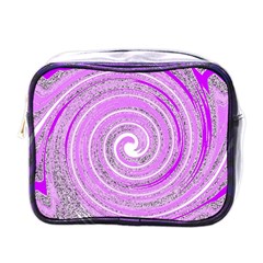 Digital Purple Party Pattern Mini Toiletries Bags by Nexatart